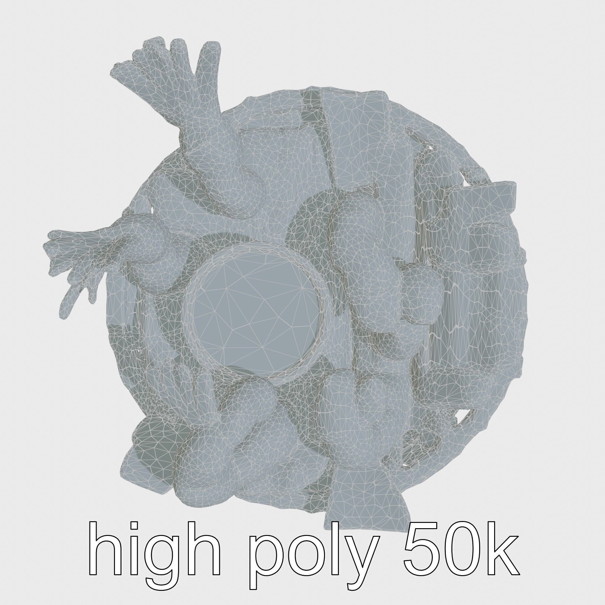 Fried Shrimp Basket Rustic Food model pack Low-poly 3D model_32