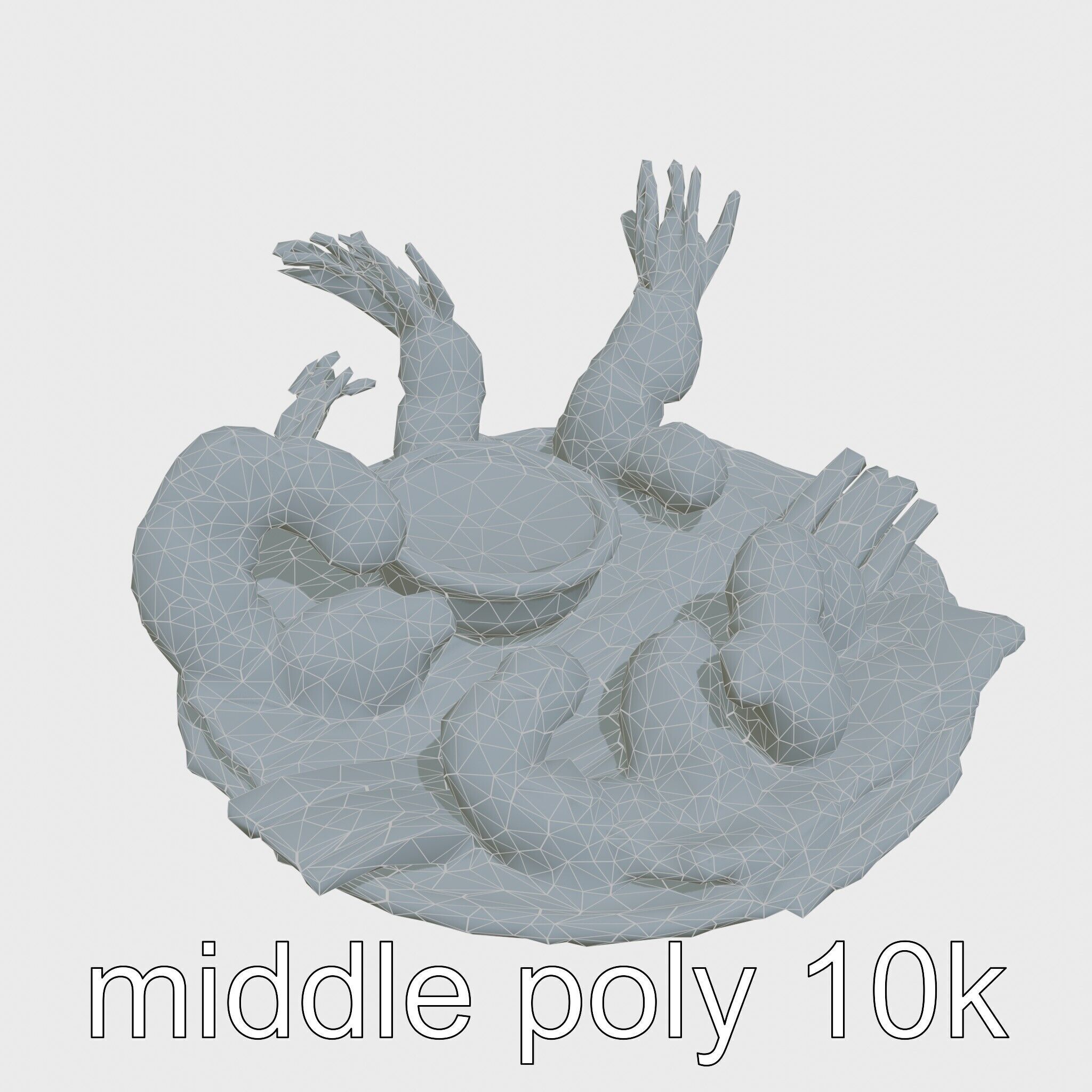 Fried Shrimp Basket Rustic Food model pack Low-poly 3D model_15