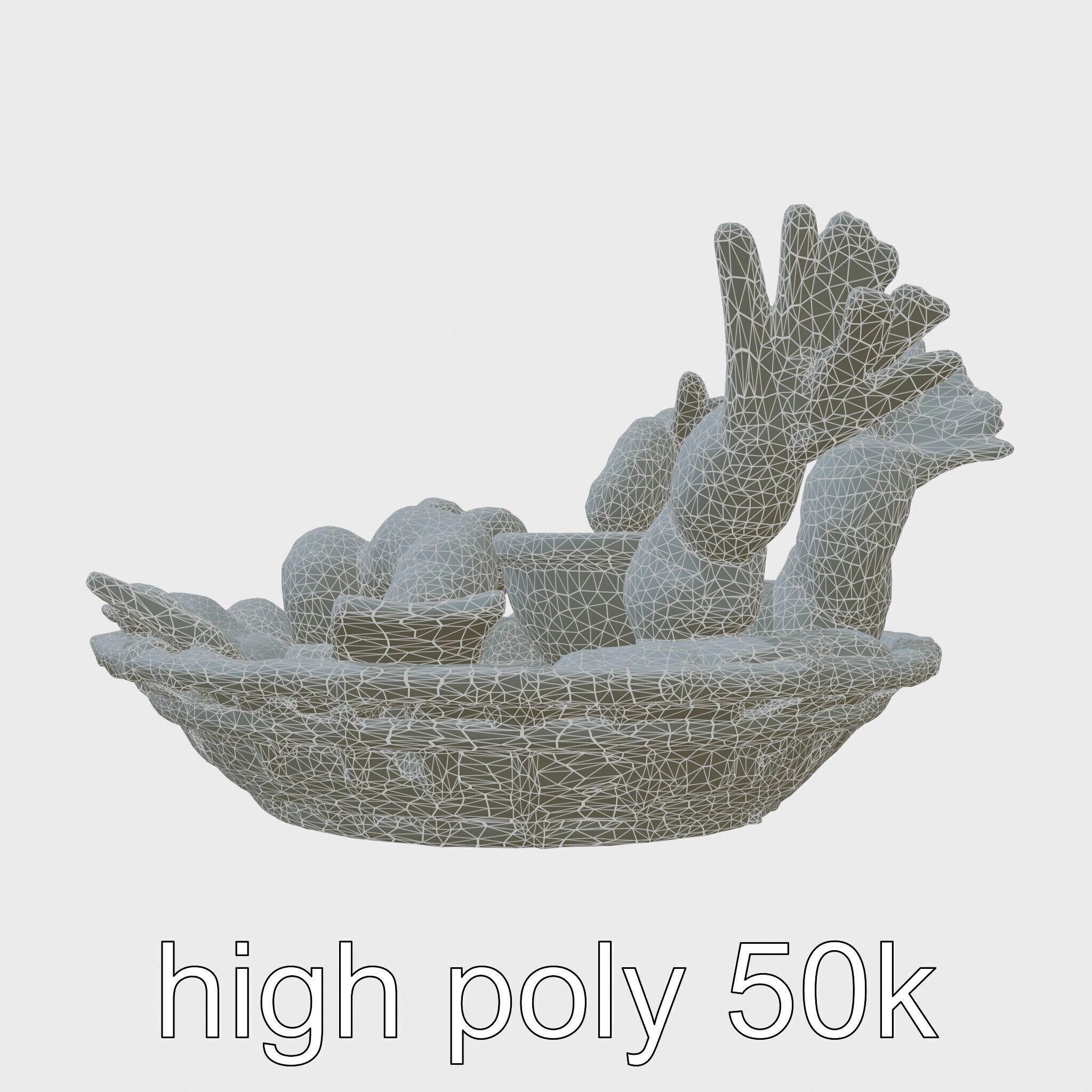 Fried Shrimp Basket Rustic Food model pack Low-poly 3D model_8
