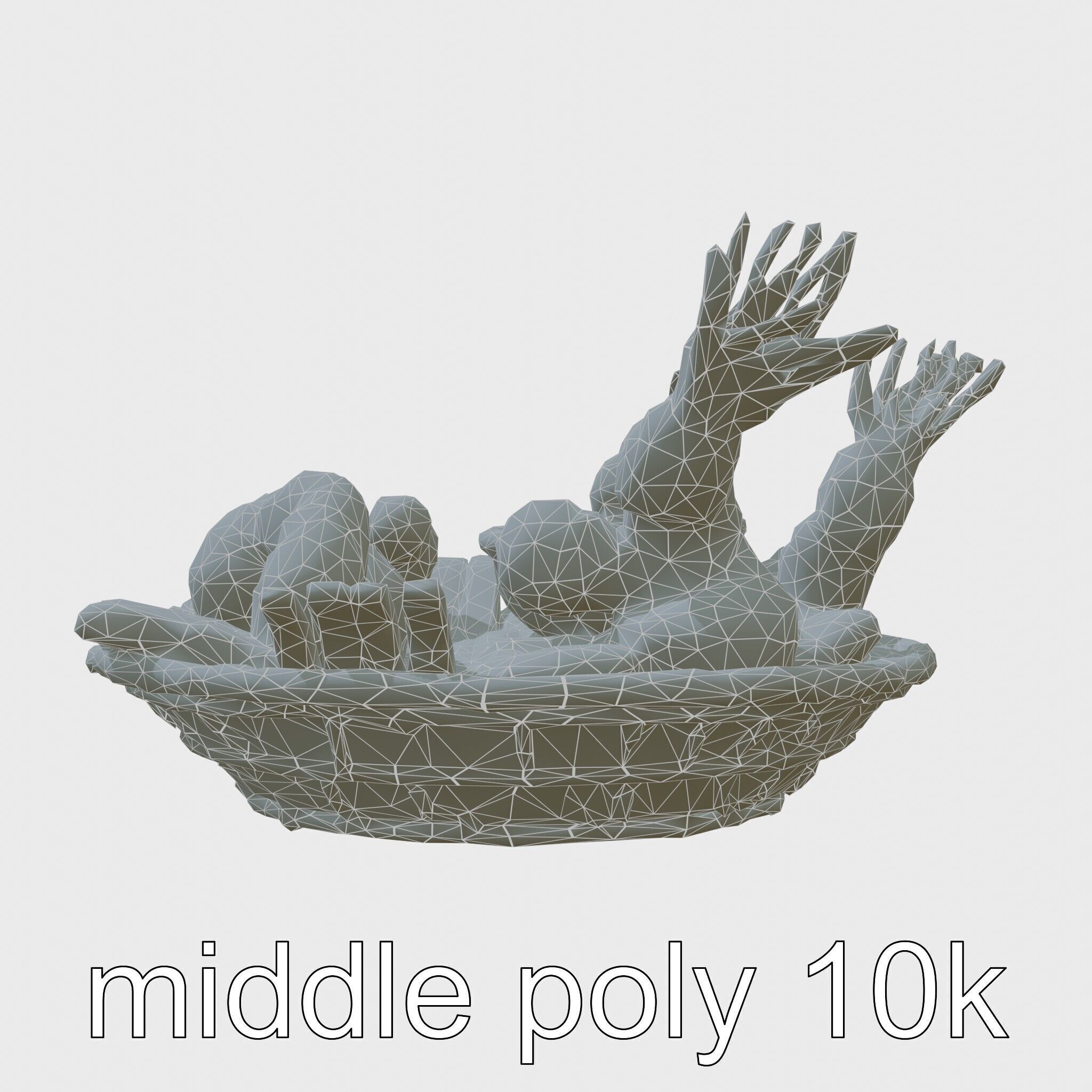 Fried Shrimp Basket Rustic Food model pack Low-poly 3D model_9