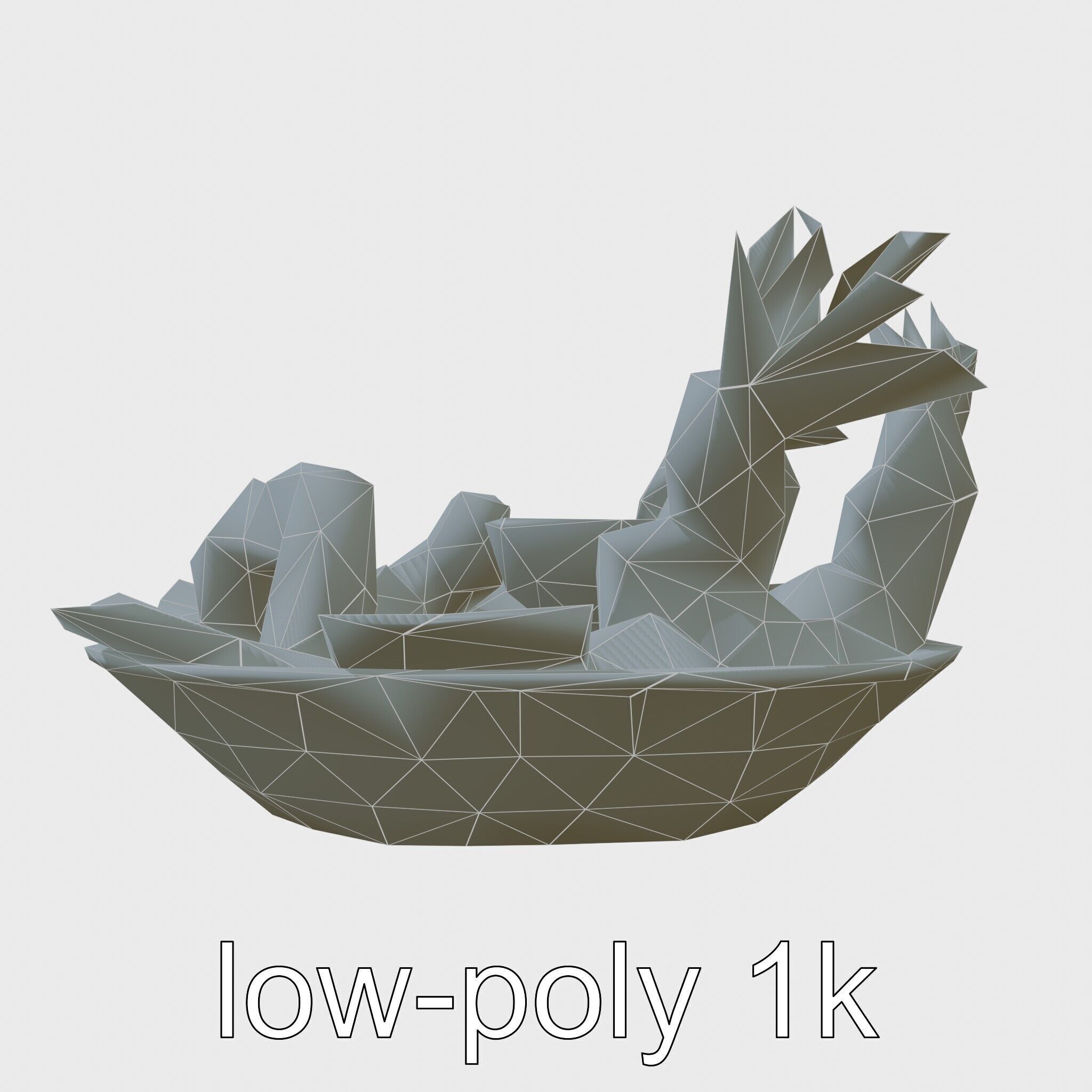 Fried Shrimp Basket Rustic Food model pack Low-poly 3D model_10