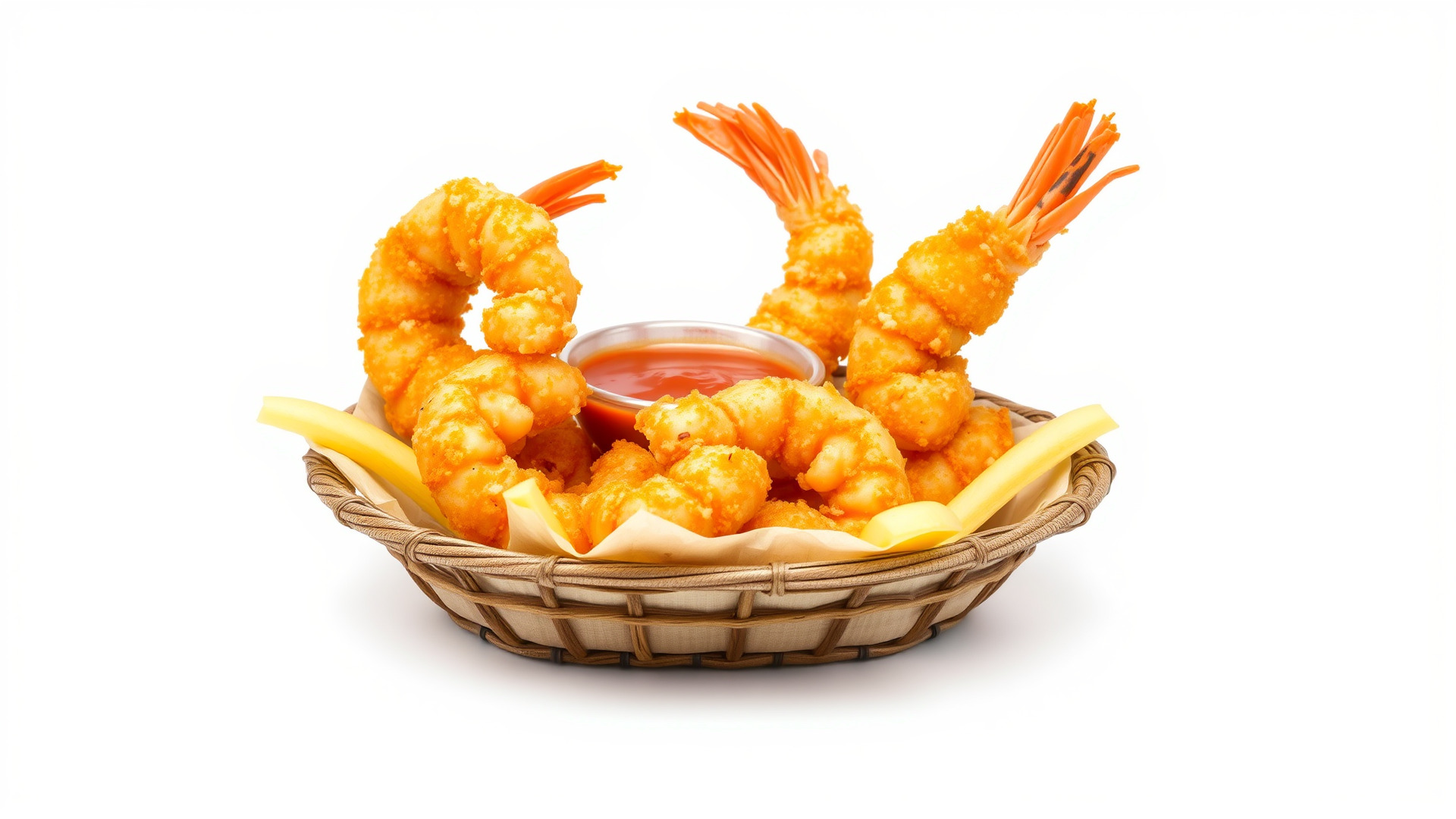 Fried Shrimp Basket Rustic Food model pack Low-poly 3D model_6