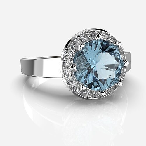 Printable HALO ring- Diamond-more7mm -STL for 3d printing 3D print model