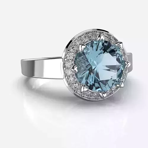 Printable HALO ring- Diamond-more7mm -STL for 3d printing 3D print model