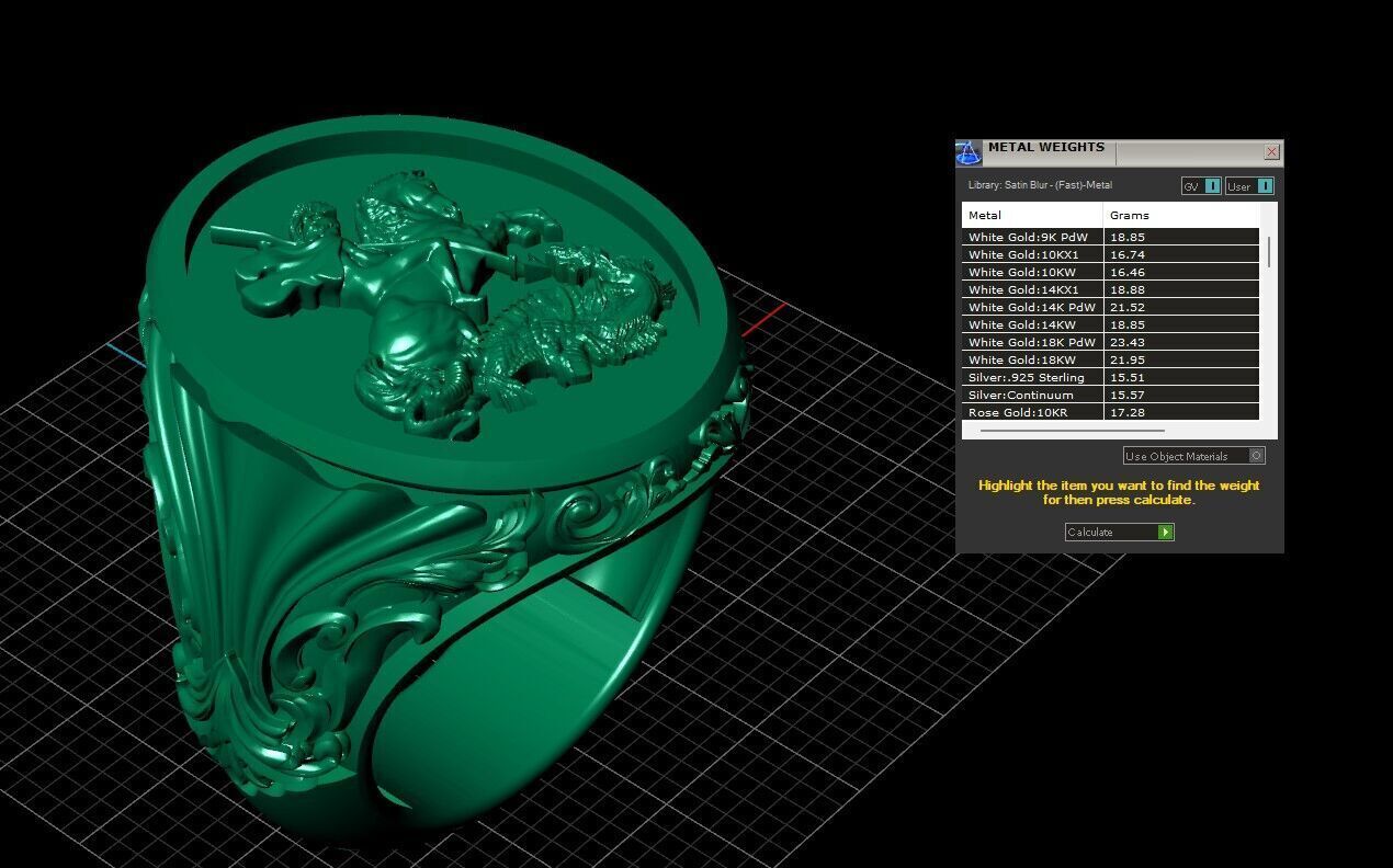 Saint George and the Dragon Engraved Ring 3D STL 3DM Model 3D print model_5