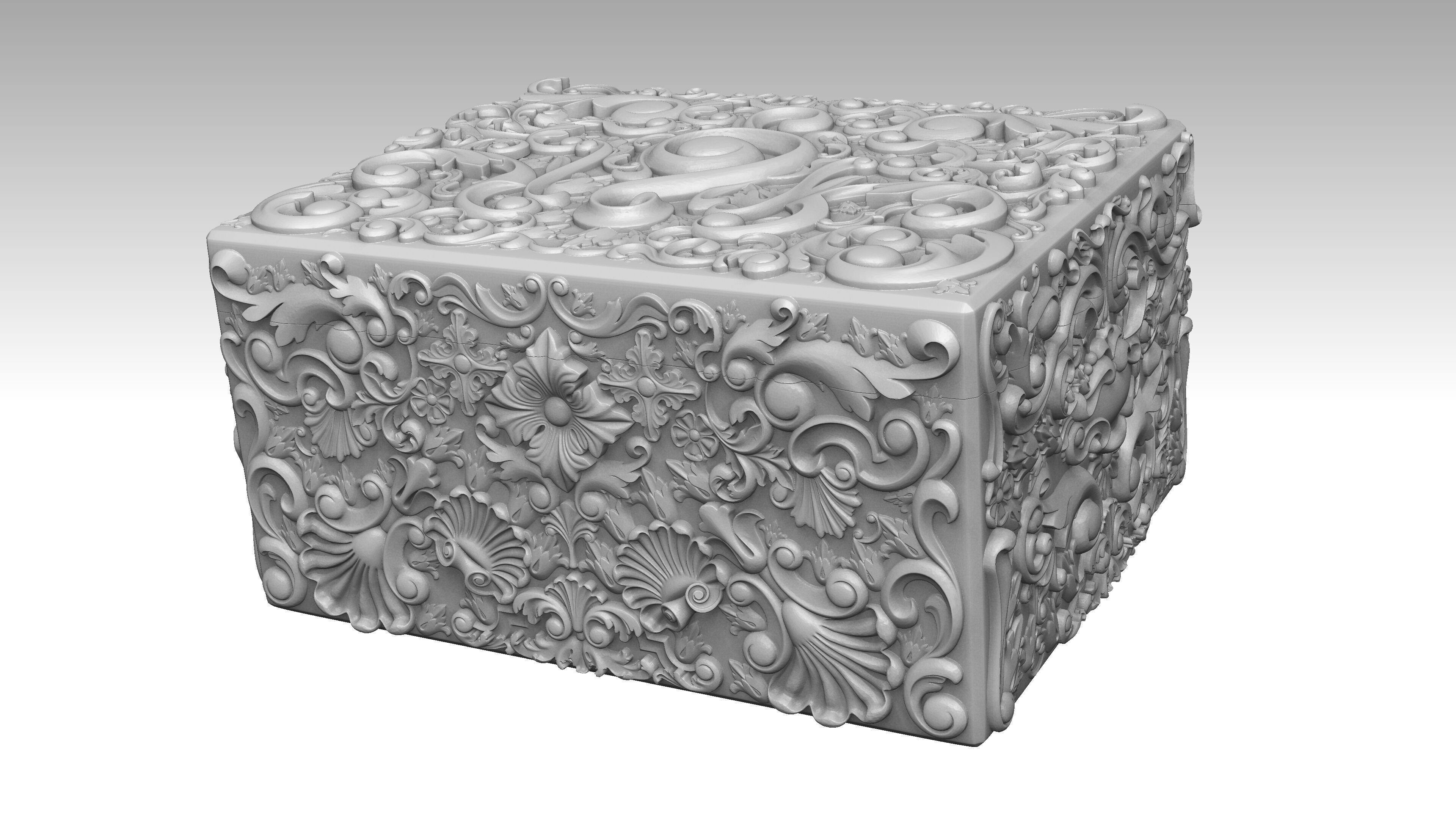 3D Print Ornate Art Nouveau Box Decorative Jewelry Storage 3D print model_5