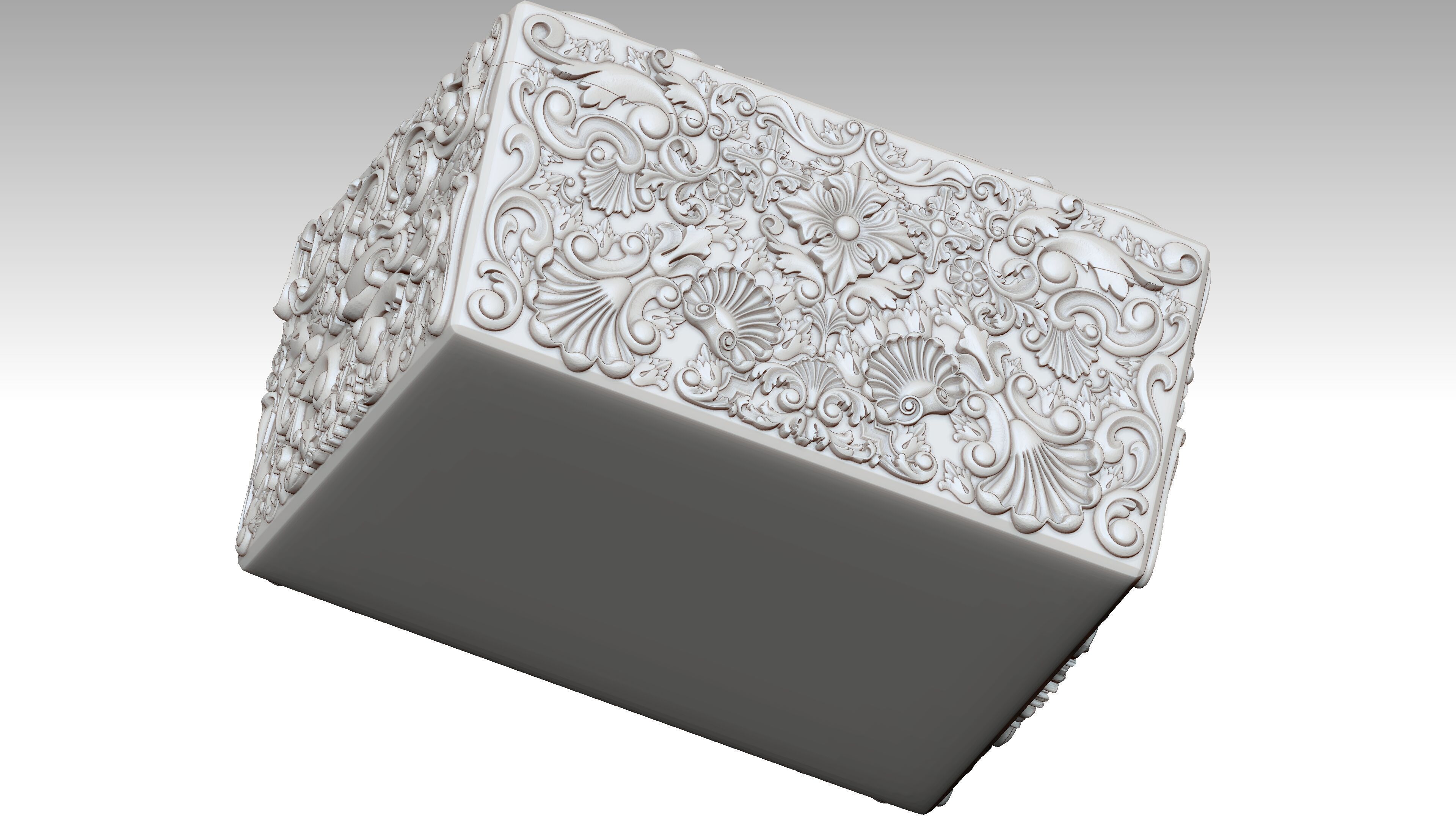 3D Print Ornate Art Nouveau Box Decorative Jewelry Storage 3D print model_4