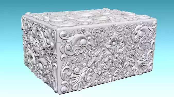 3D Print Ornate Art Nouveau Box Decorative Jewelry Storage