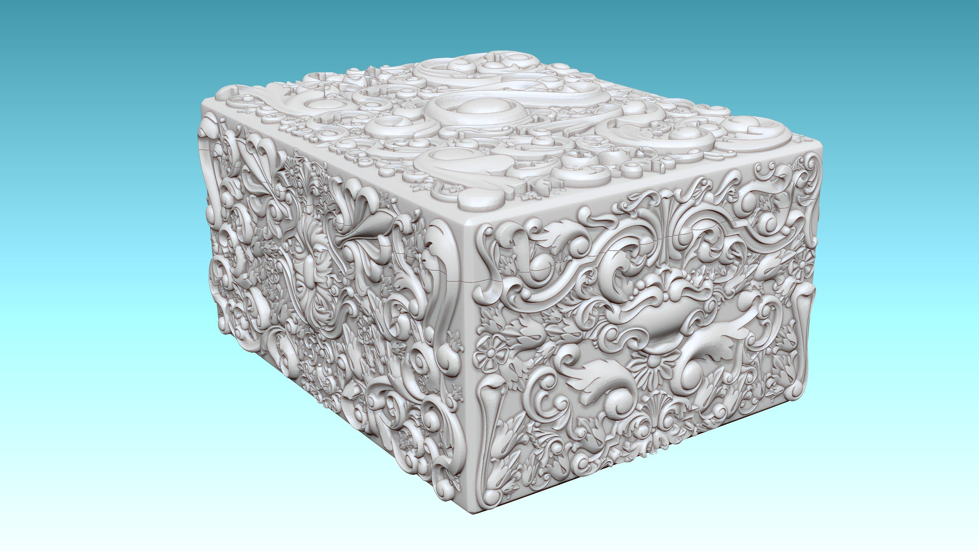 3D Print Ornate Art Nouveau Box Decorative Jewelry Storage 3D print model_1