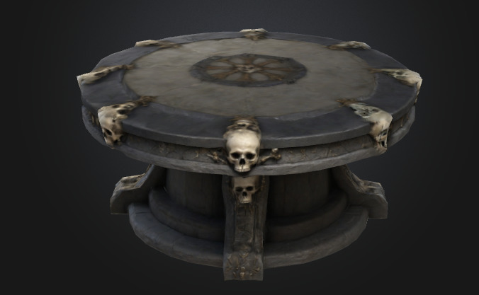 Bone Round Table Low-poly 3D model_3