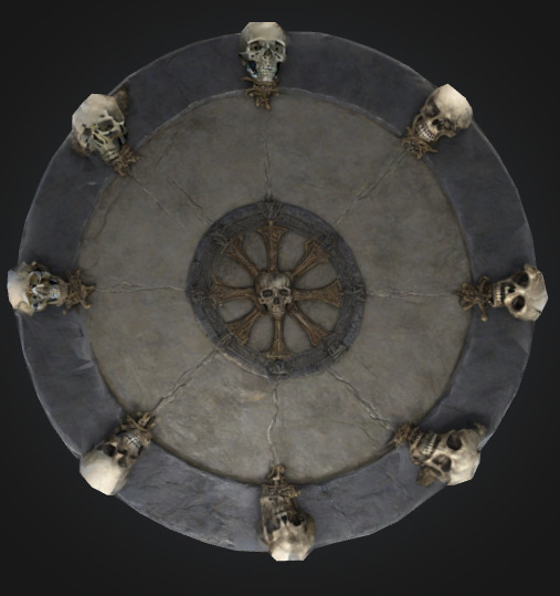 Bone Round Table Low-poly 3D model_1