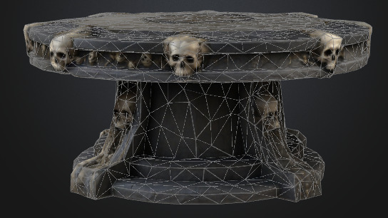 Bone Round Table Low-poly 3D model_2