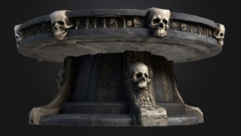 Bone Round Table Low-poly 3D model_4