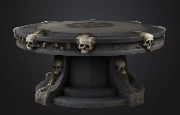 Bone Round Table Low-poly 3D model_0