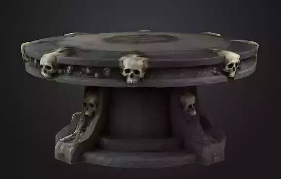 Bone Round Table Low-poly 3D model