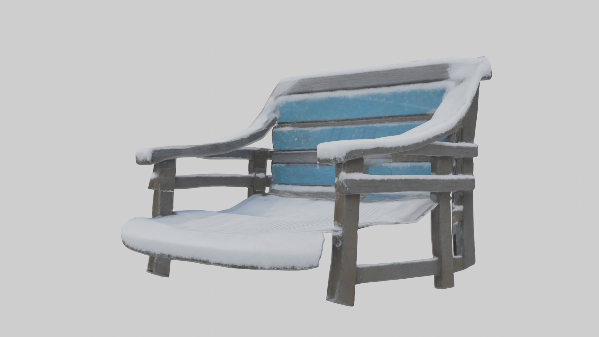 Snowcovered Bench model 3D model_1