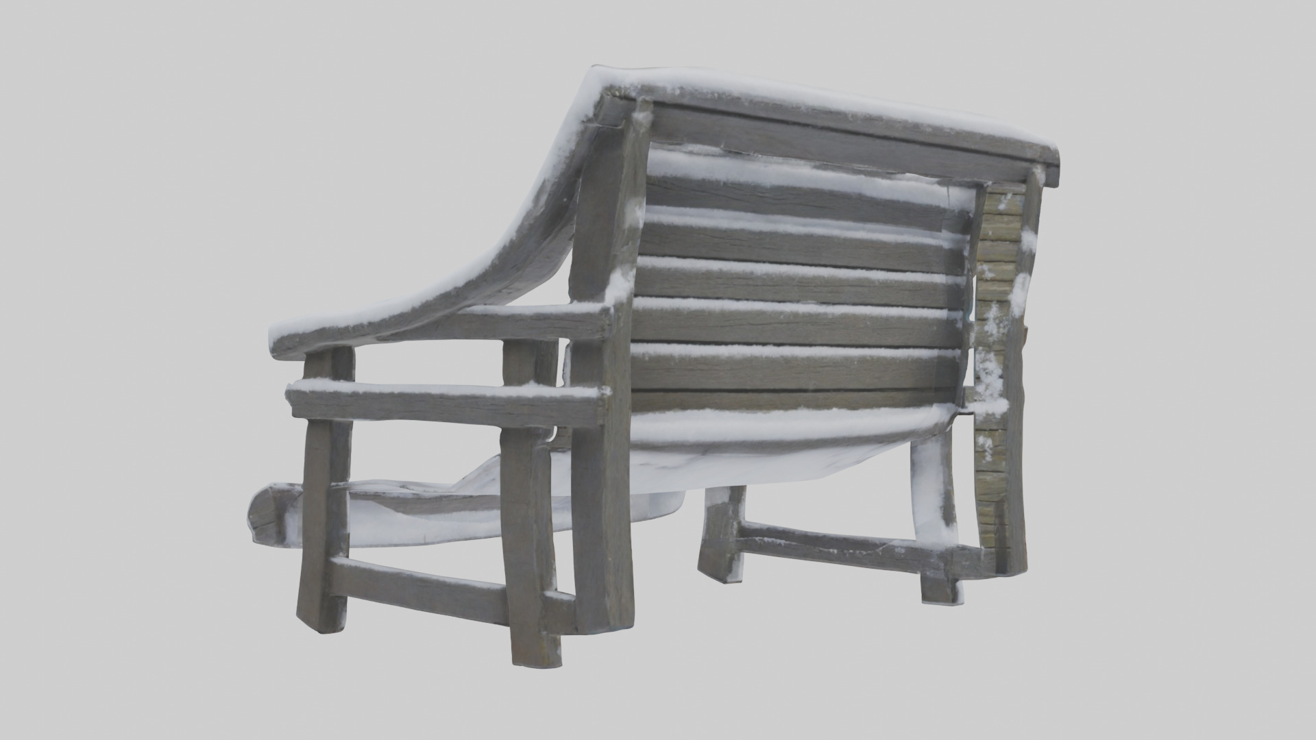 Snowcovered Bench model 3D model_2