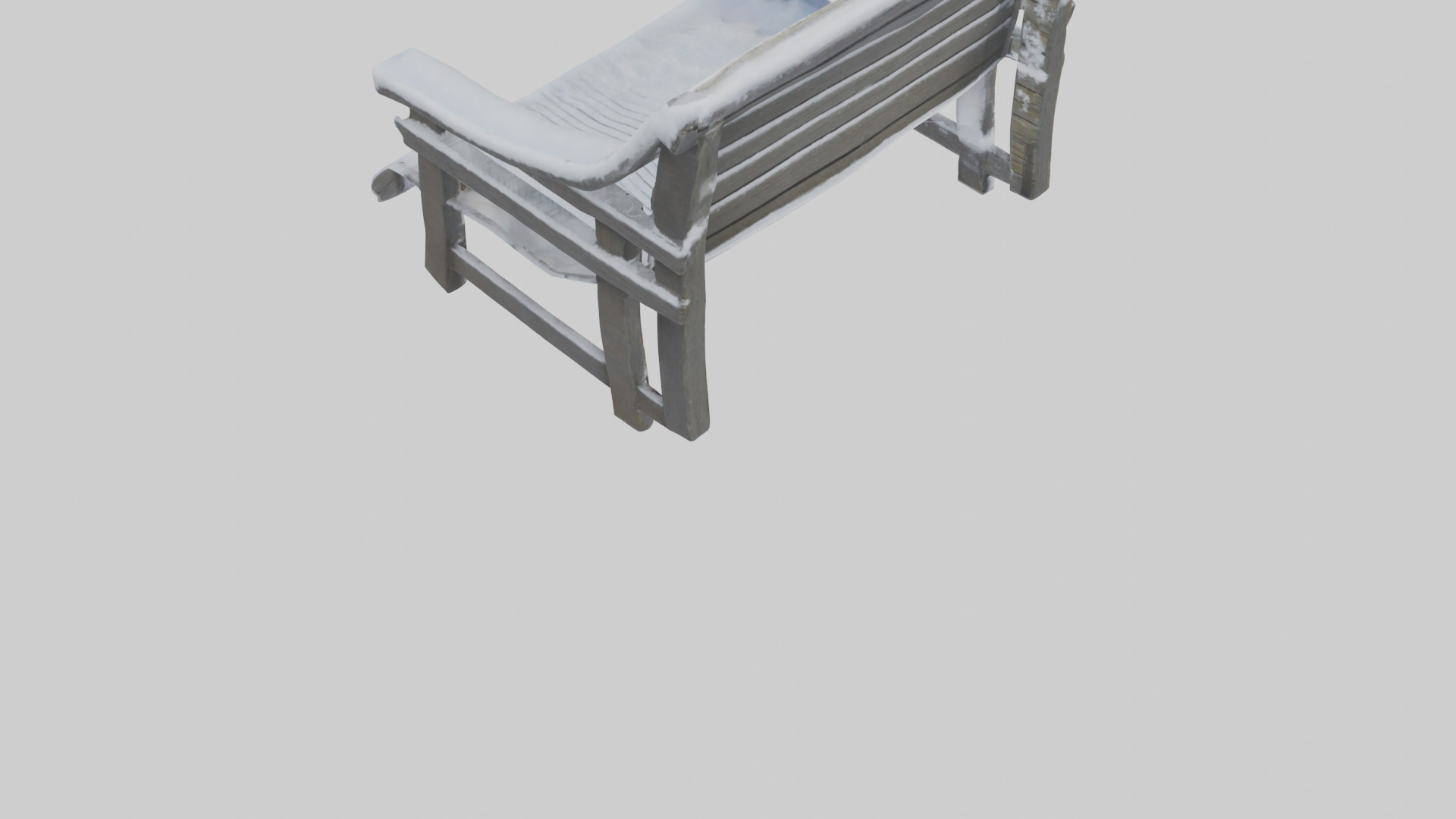 Snowcovered Bench model 3D model_4