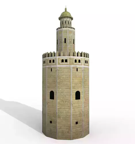 Torre Del Oro Low-poly 3D model