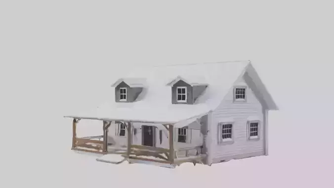 Snowy Farmhouse model 3D model