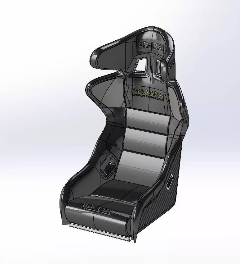 Scaled SPARCO PRO-ADV Ultralight Fiberglass Seat 3D print model_0