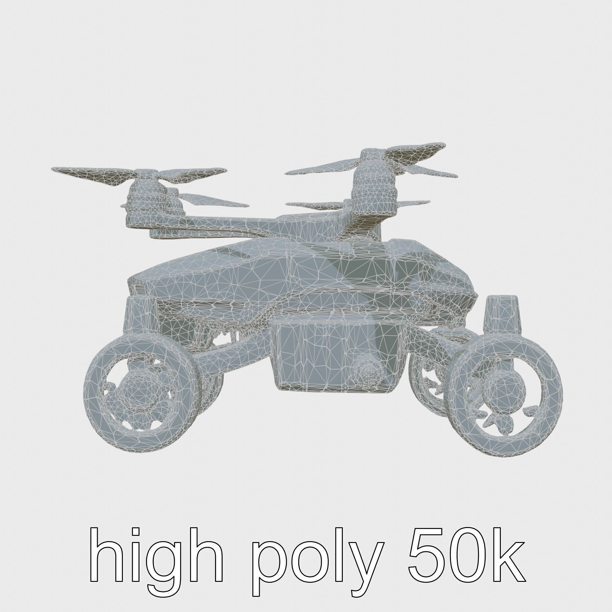 Compact Urban Sweeper Drone model pack Low-poly 3D model_14