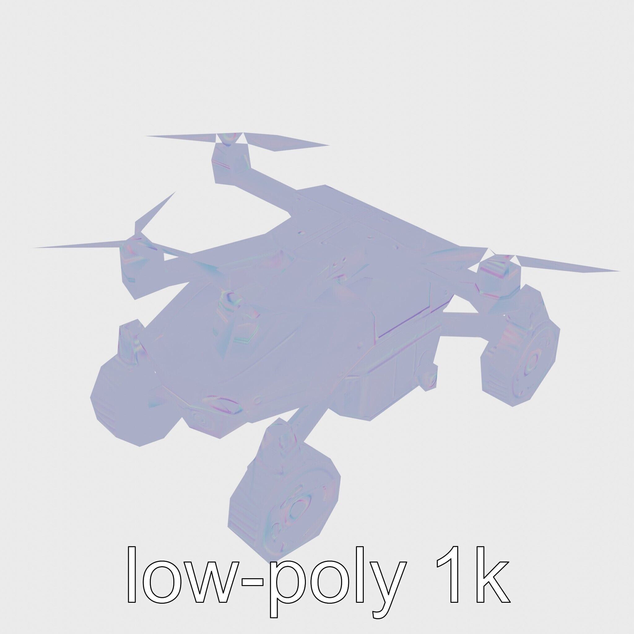 Compact Urban Sweeper Drone model pack Low-poly 3D model_23