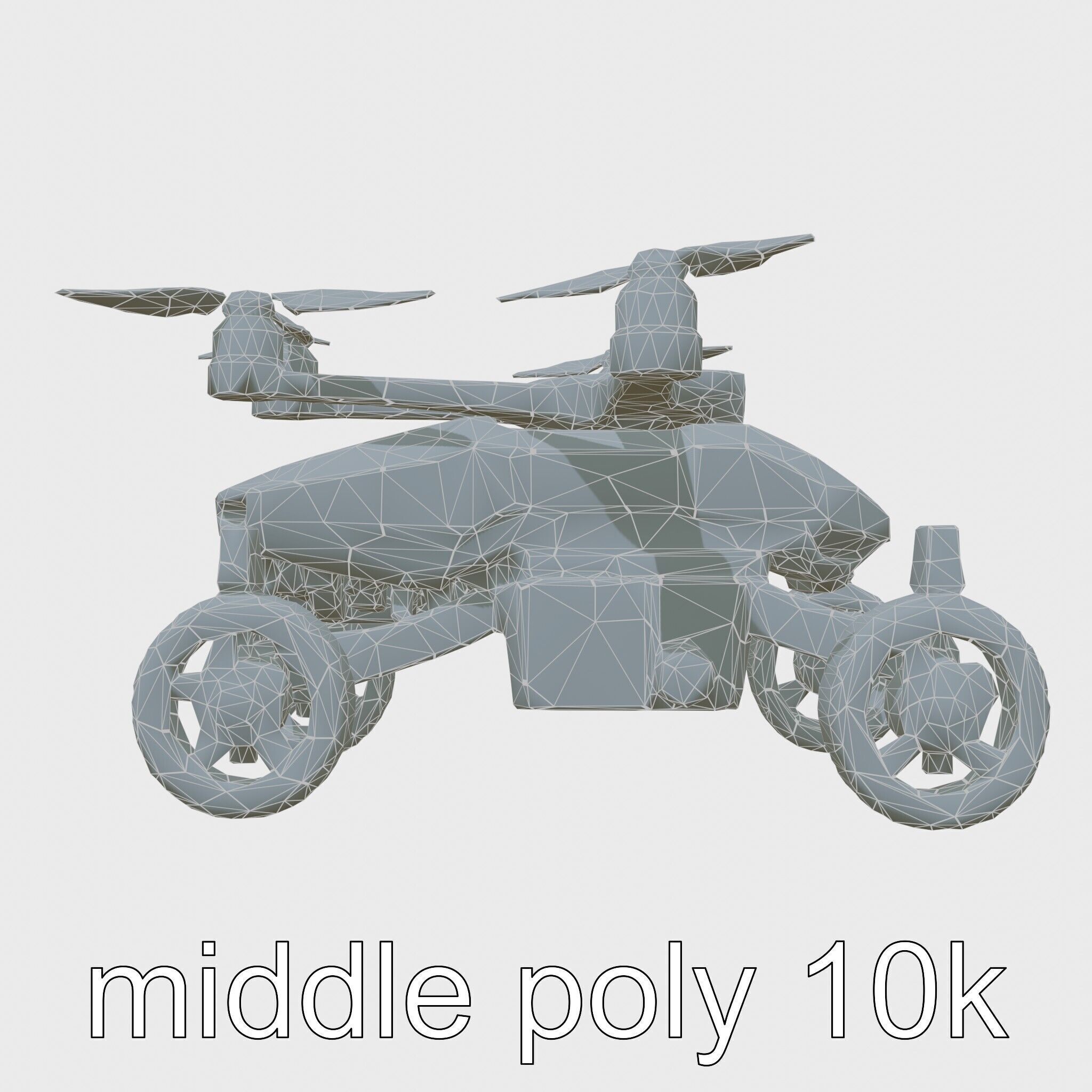 Compact Urban Sweeper Drone model pack Low-poly 3D model_17