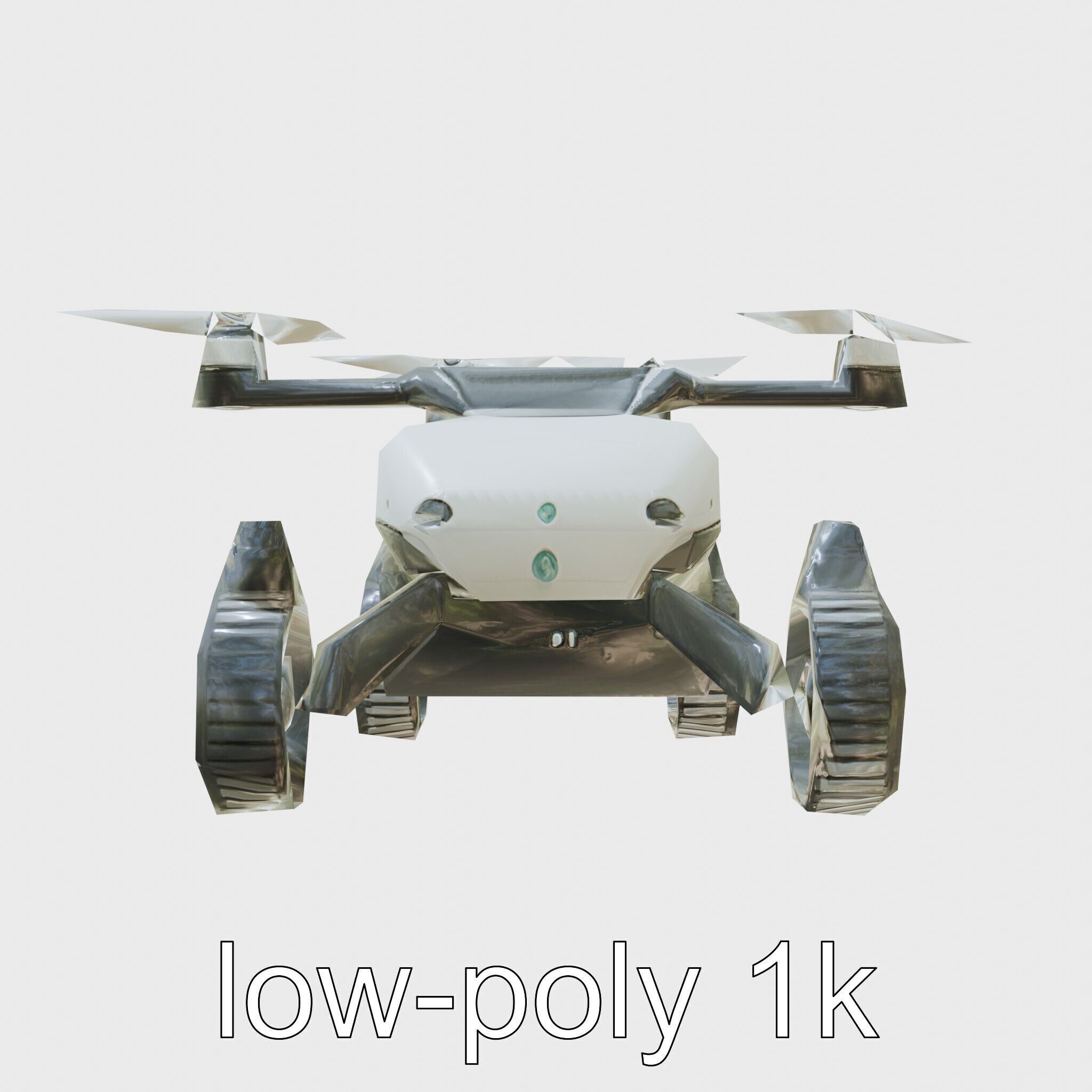 Compact Urban Sweeper Drone model pack Low-poly 3D model_7