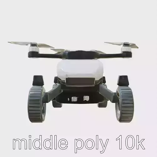 Compact Urban Sweeper Drone model pack Low-poly 3D model