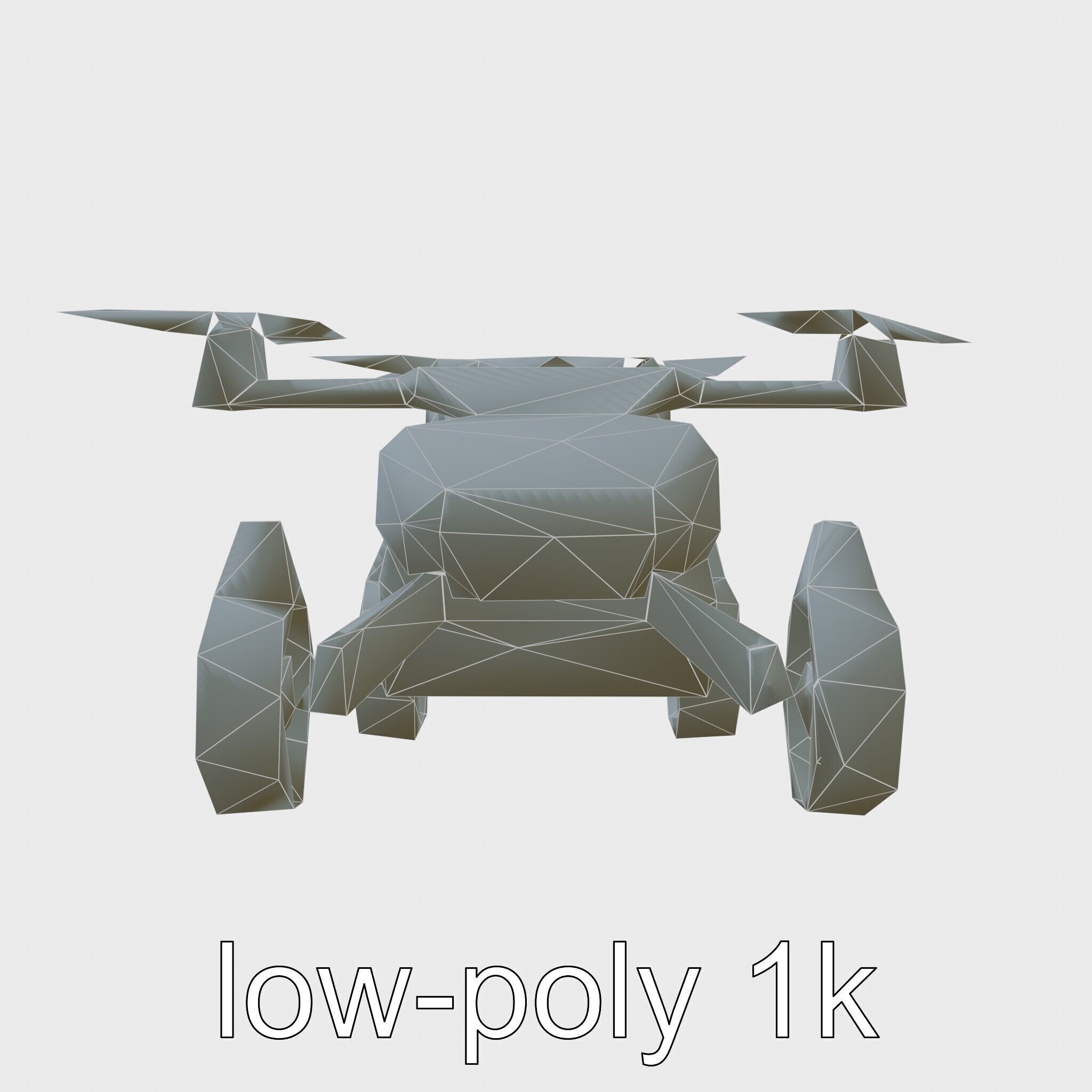 Compact Urban Sweeper Drone model pack Low-poly 3D model_10