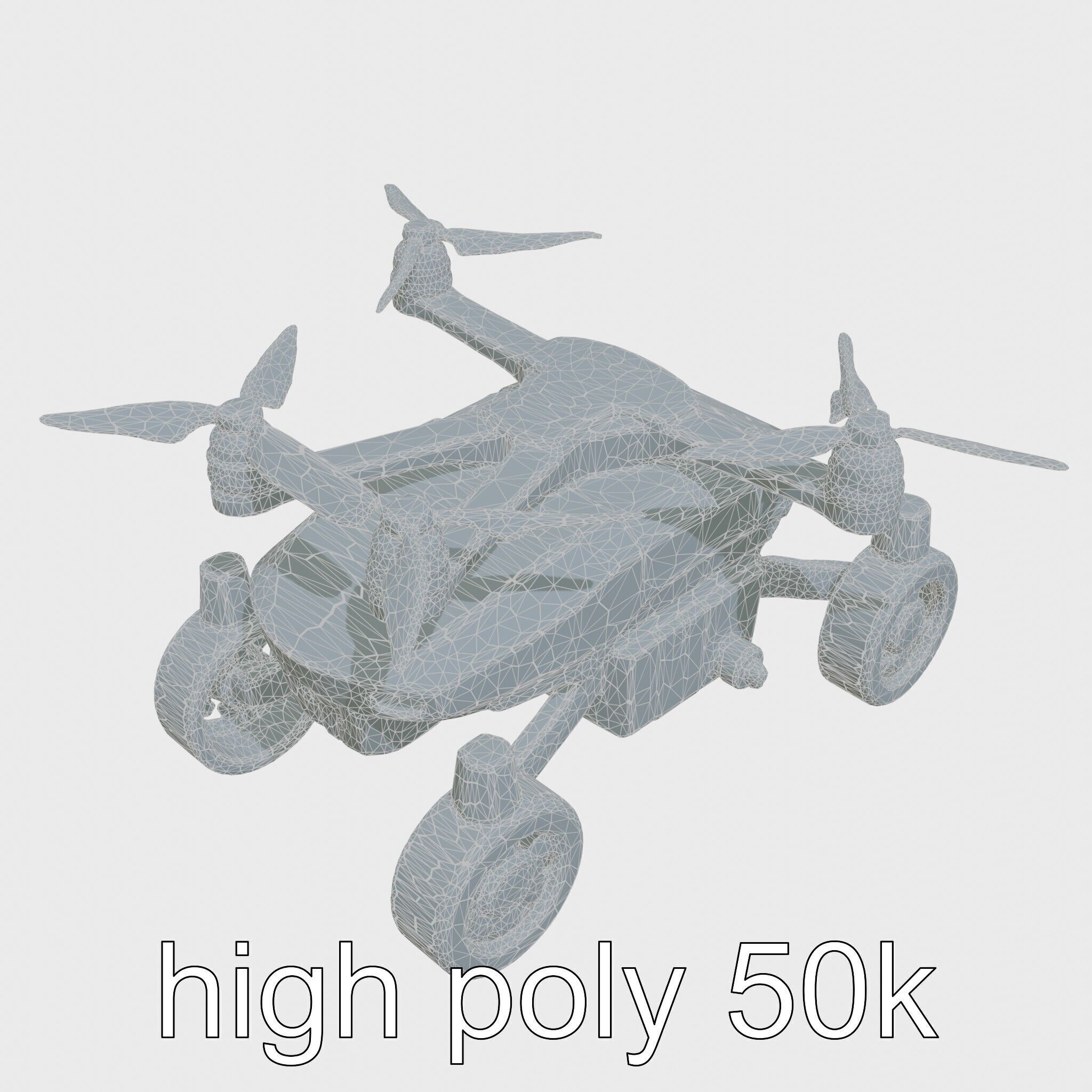 Compact Urban Sweeper Drone model pack Low-poly 3D model_25