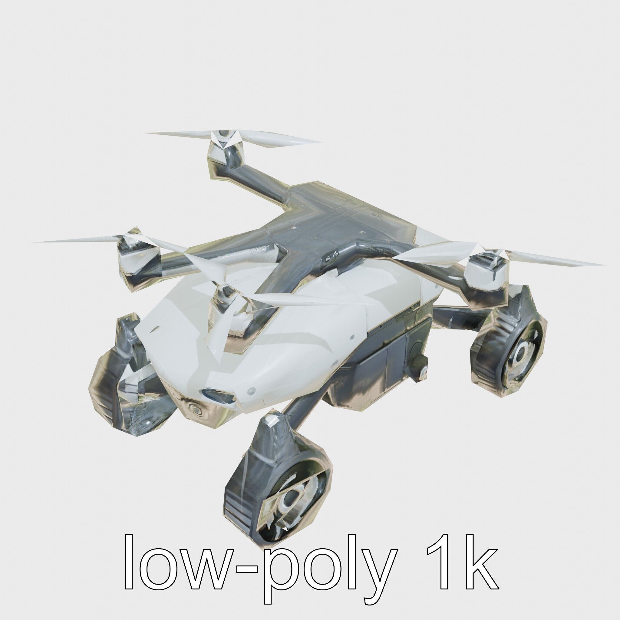 Compact Urban Sweeper Drone model pack Low-poly 3D model_13
