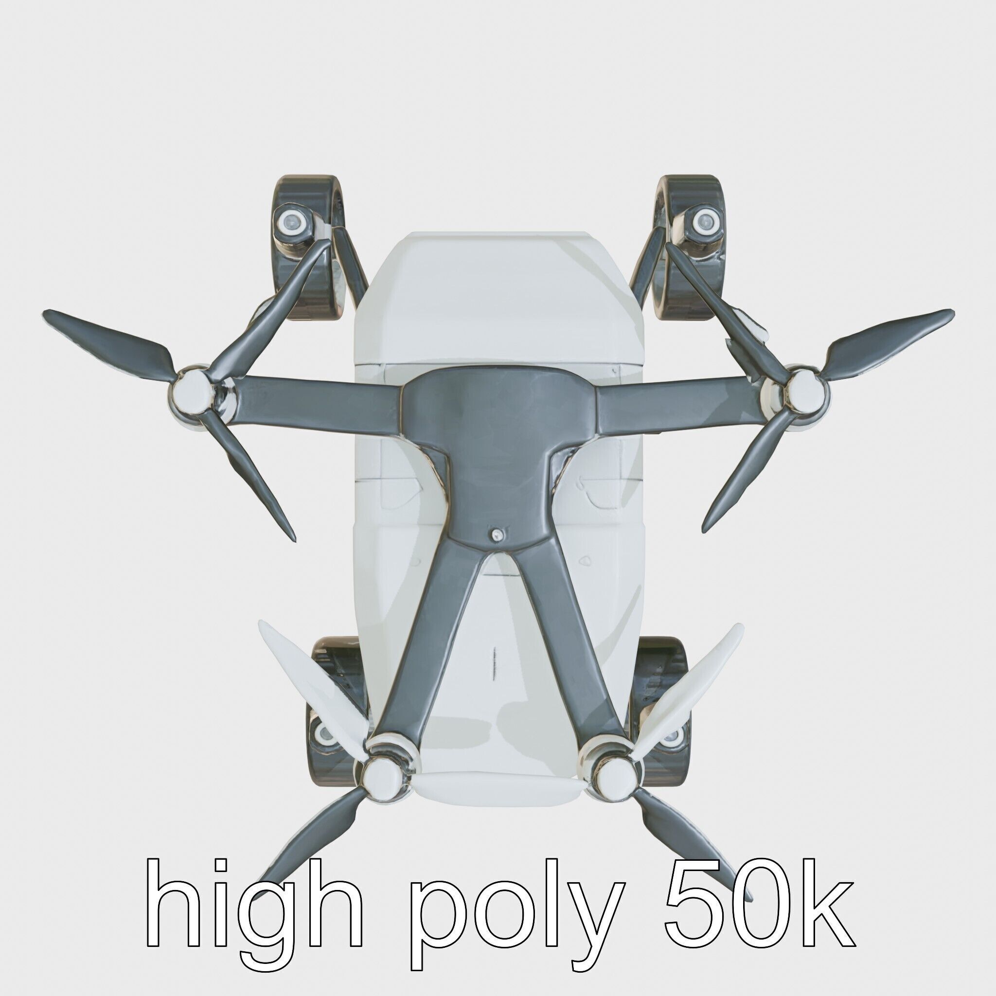 Compact Urban Sweeper Drone model pack Low-poly 3D model_18