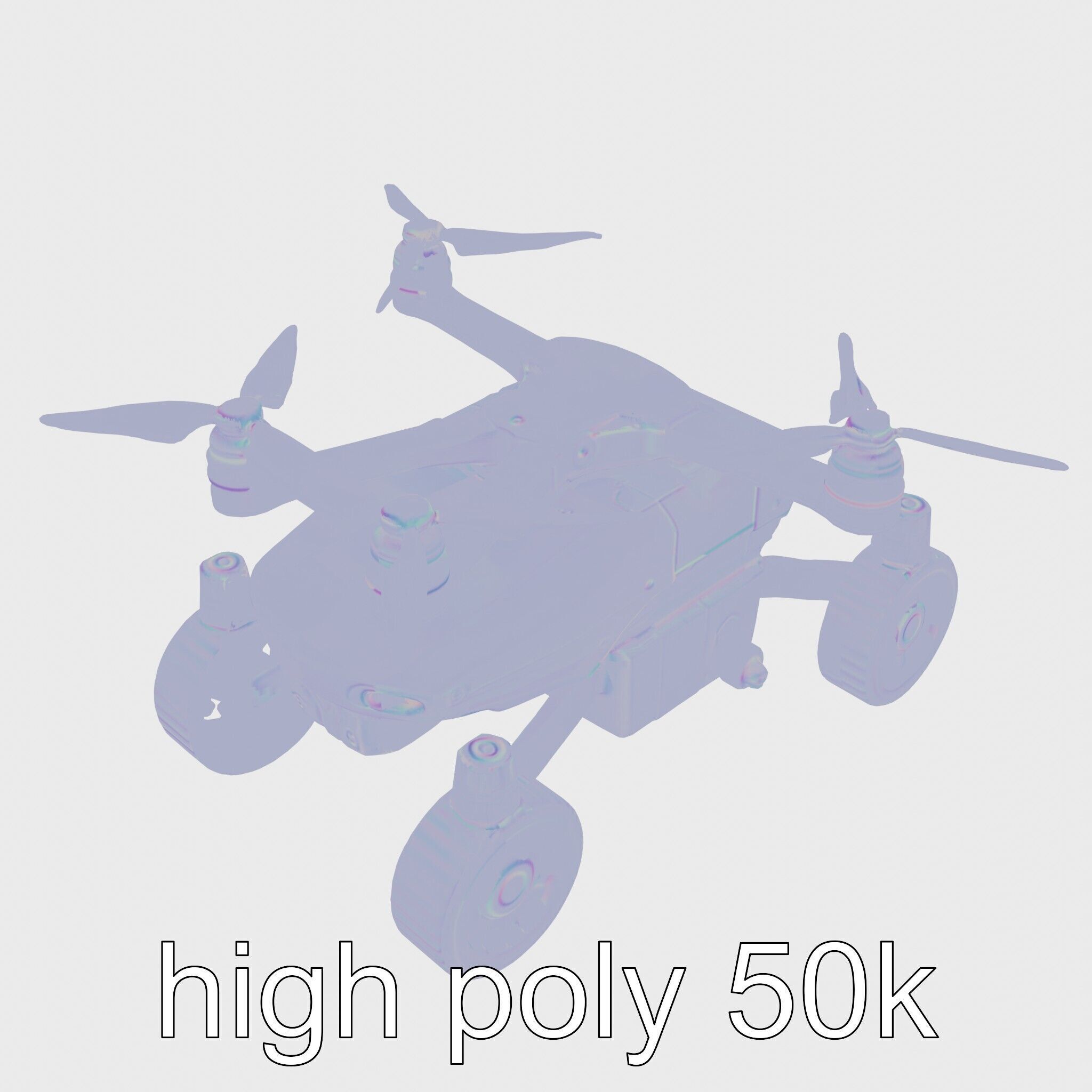 Compact Urban Sweeper Drone model pack Low-poly 3D model_16