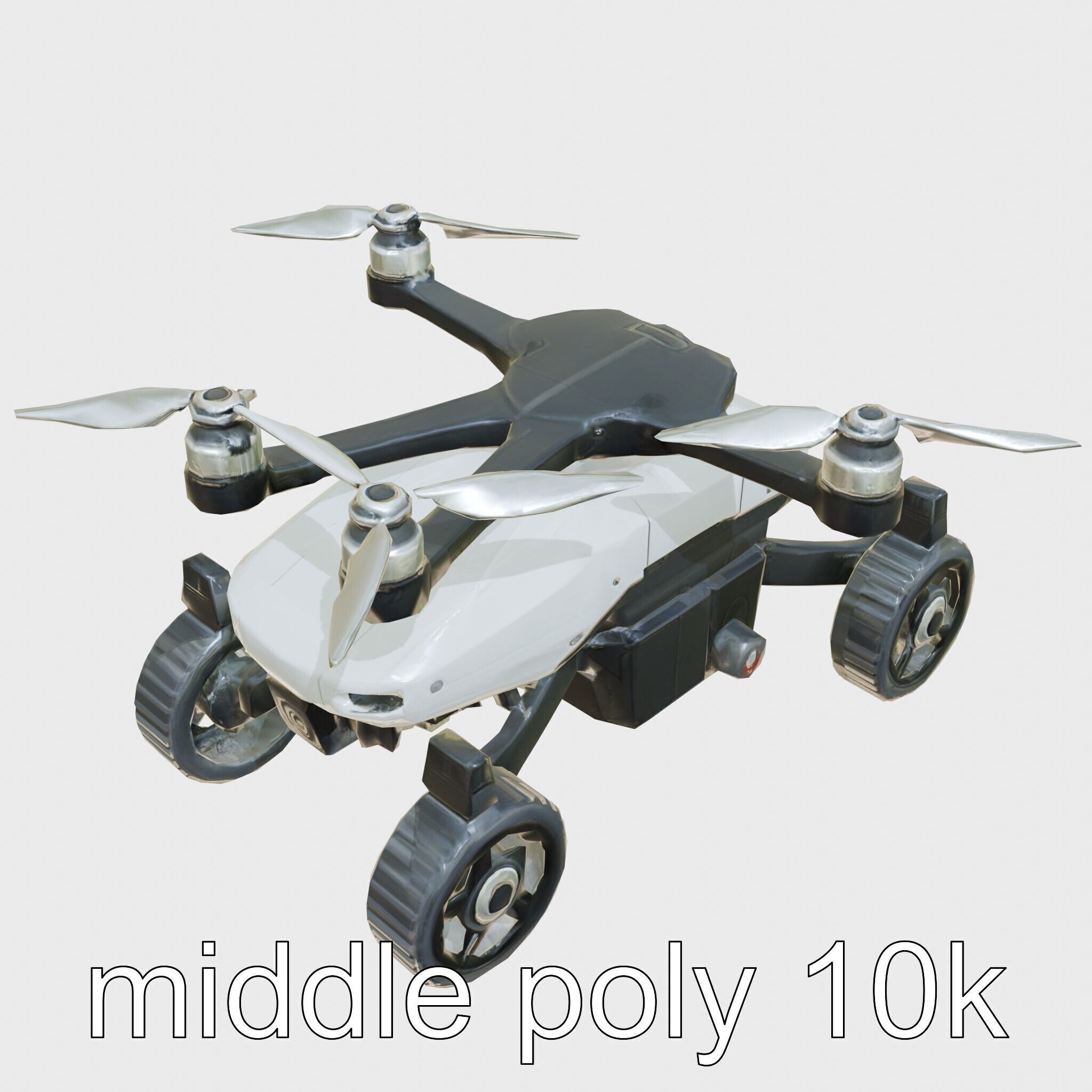Compact Urban Sweeper Drone model pack Low-poly 3D model_12