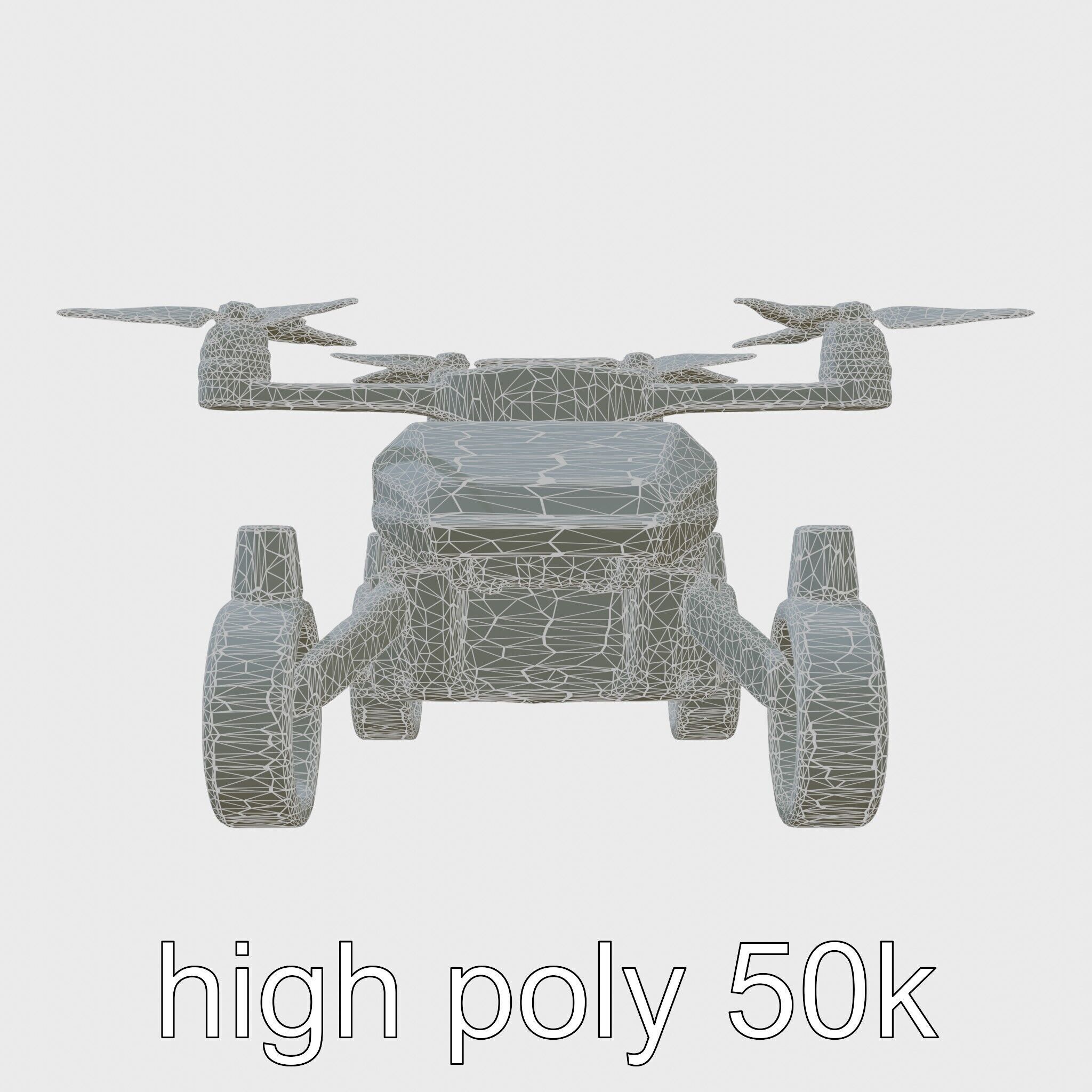 Compact Urban Sweeper Drone model pack Low-poly 3D model_8