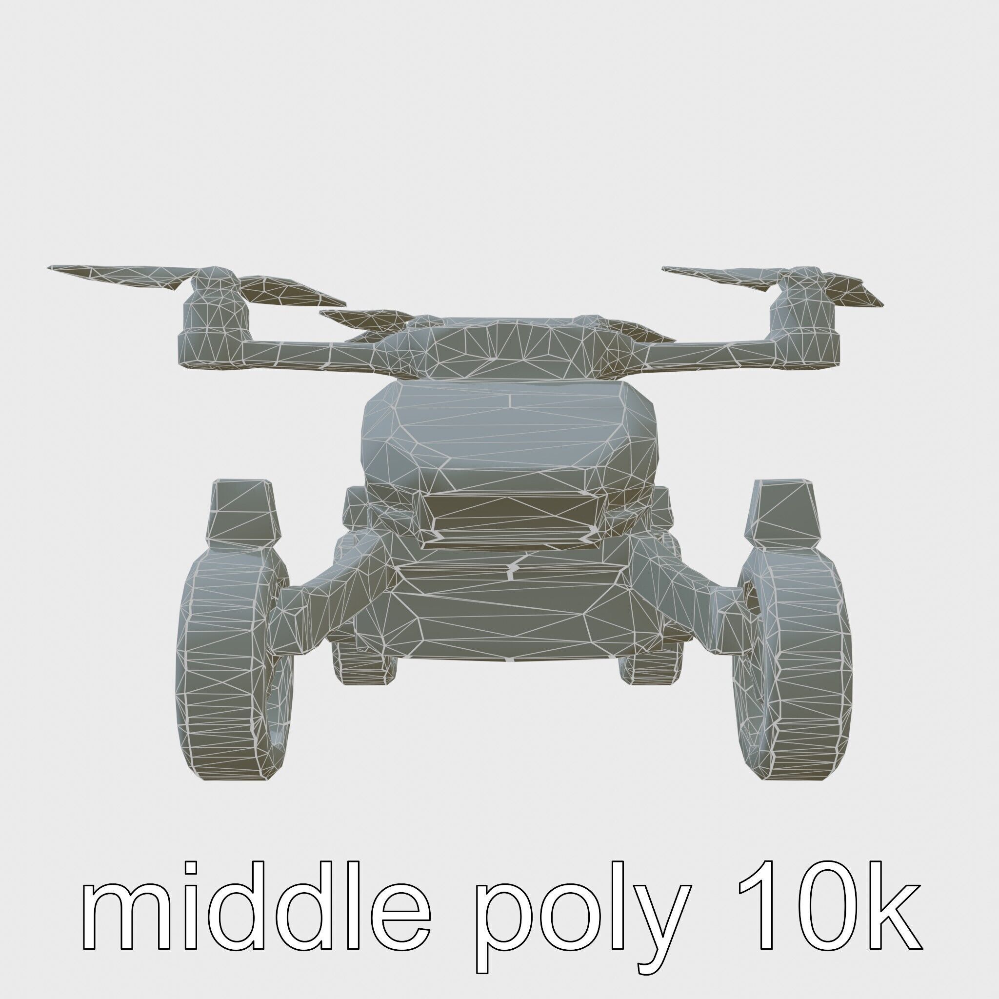 Compact Urban Sweeper Drone model pack Low-poly 3D model_9