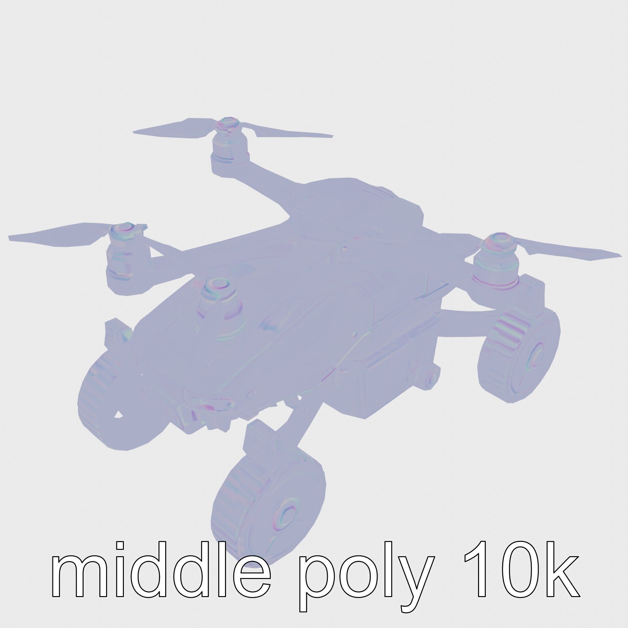 Compact Urban Sweeper Drone model pack Low-poly 3D model_33