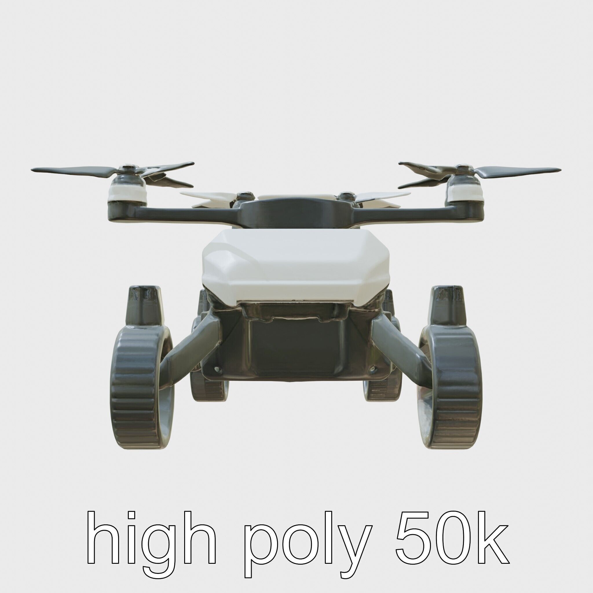 Compact Urban Sweeper Drone model pack Low-poly 3D model_5