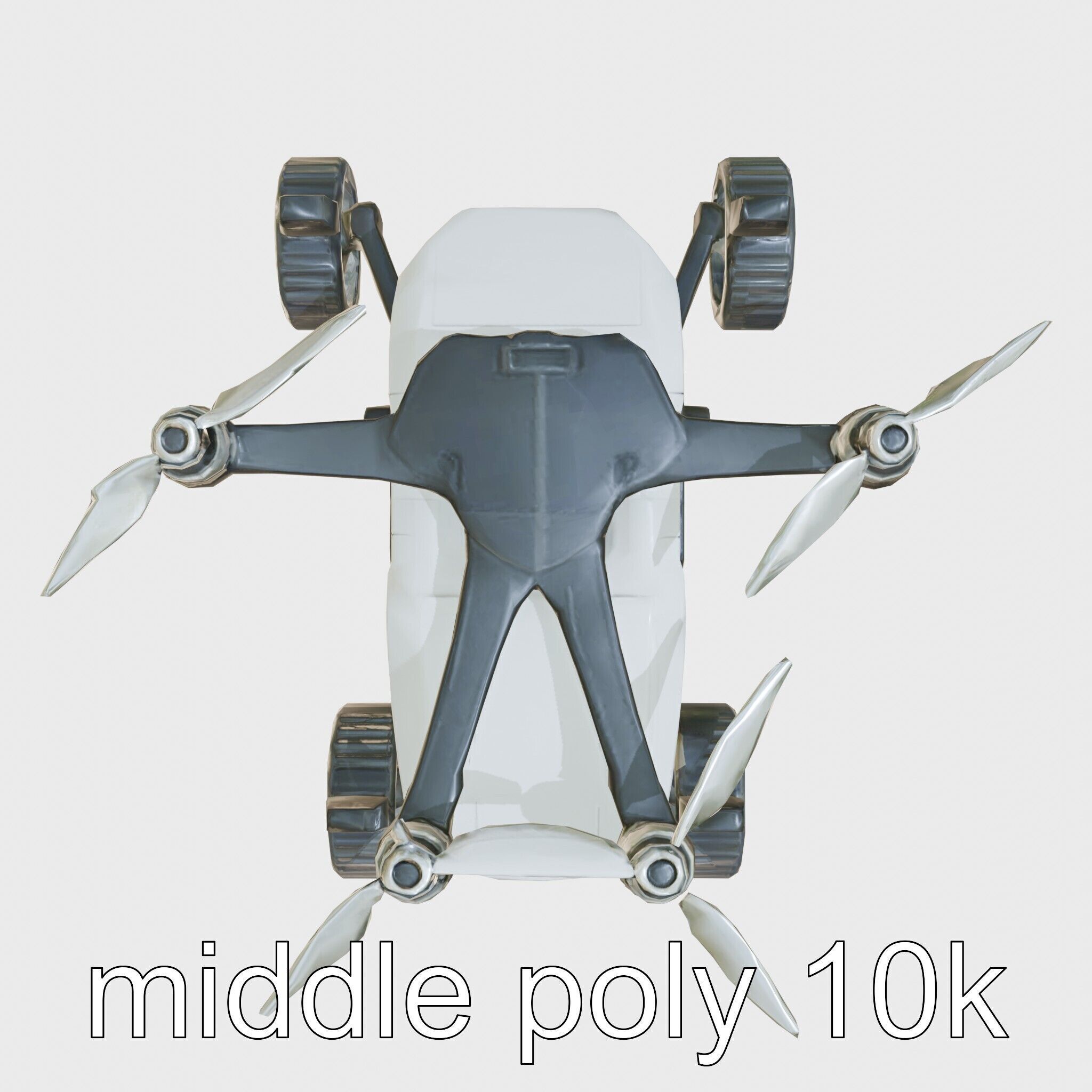 Compact Urban Sweeper Drone model pack Low-poly 3D model_21