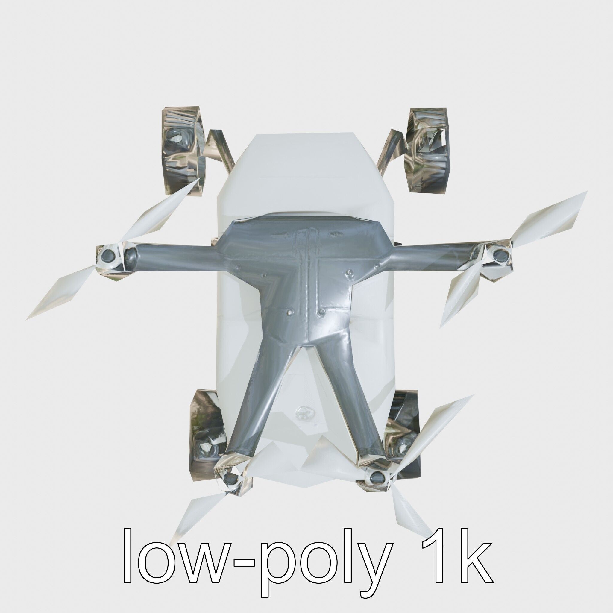 Compact Urban Sweeper Drone model pack Low-poly 3D model_26
