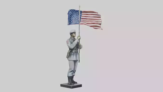Soldier Carrying Flag Model