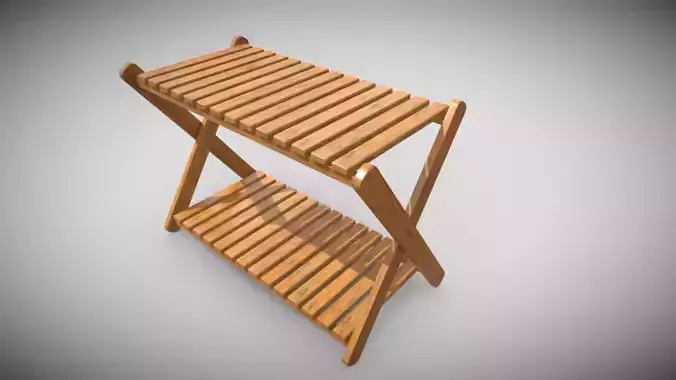 Small Wooden Shelf Low-poly