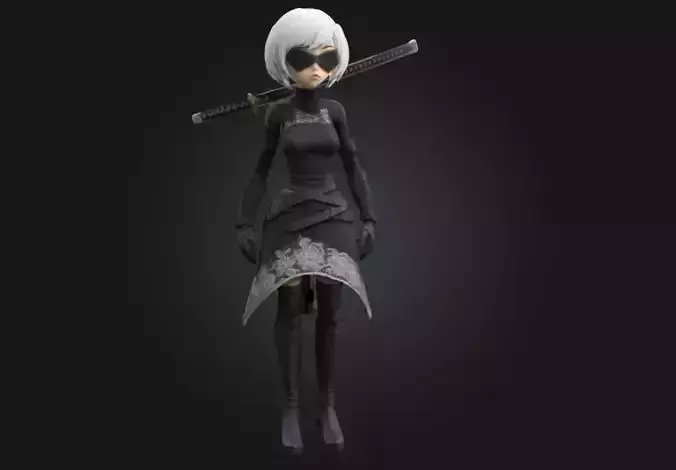  Highly Detailed 3D Printable Figurine NieR Automata 3D print model