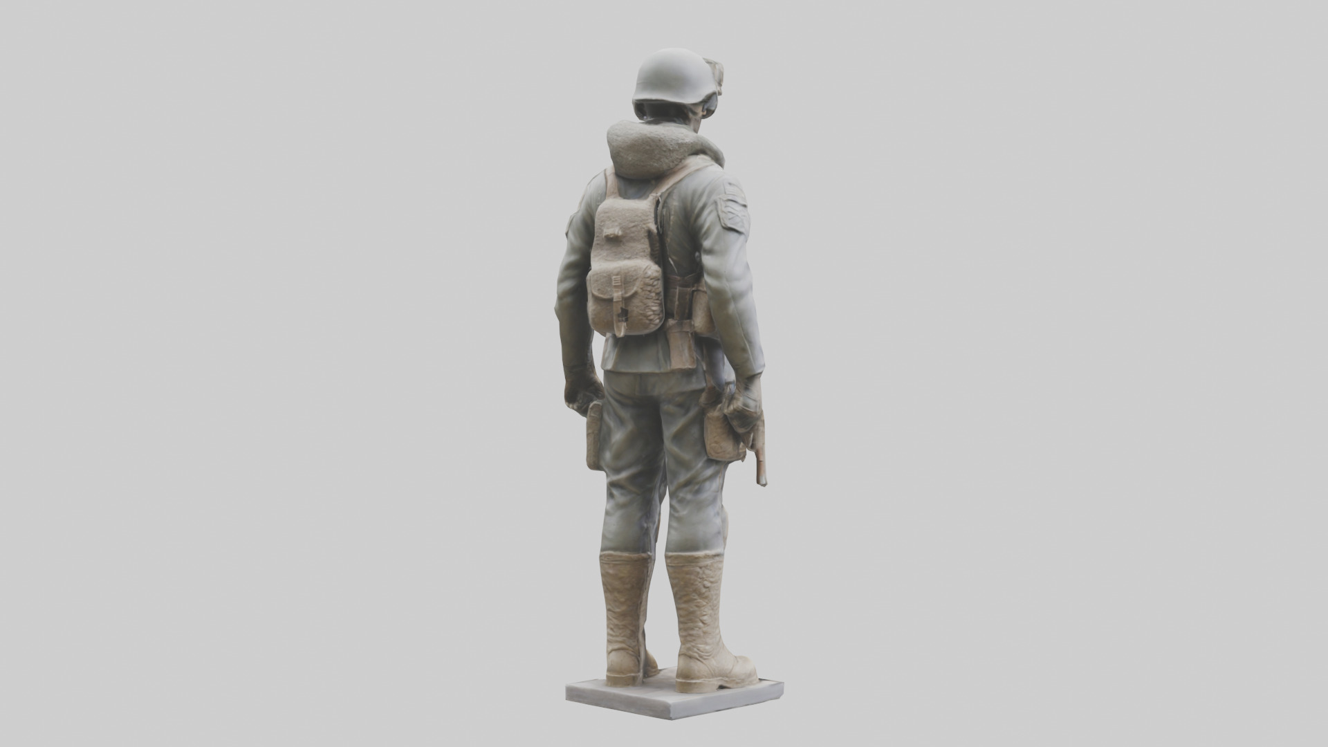 Soldier in Full Gear Statue model 3D model_2