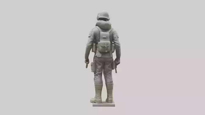 Soldier in Full Gear Statue model