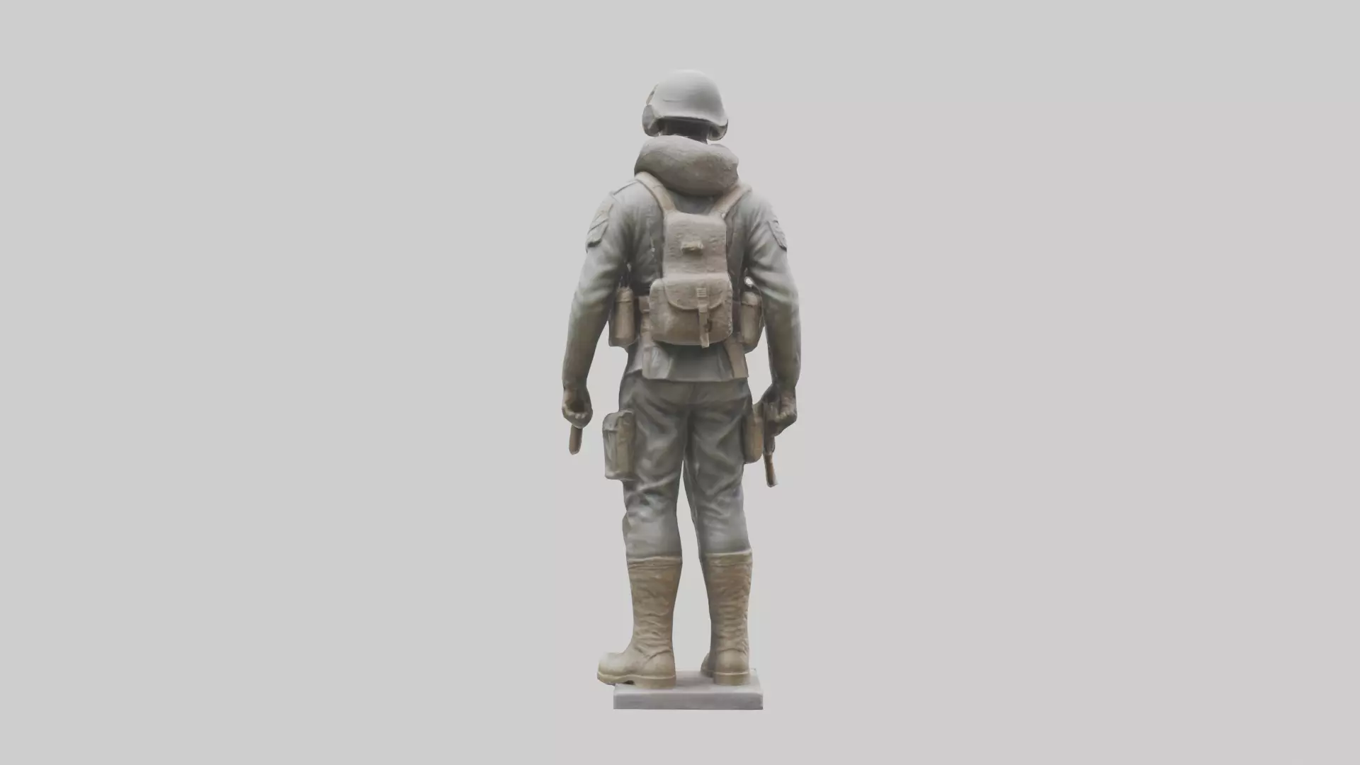 Soldier in Full Gear Statue model 3D model_0