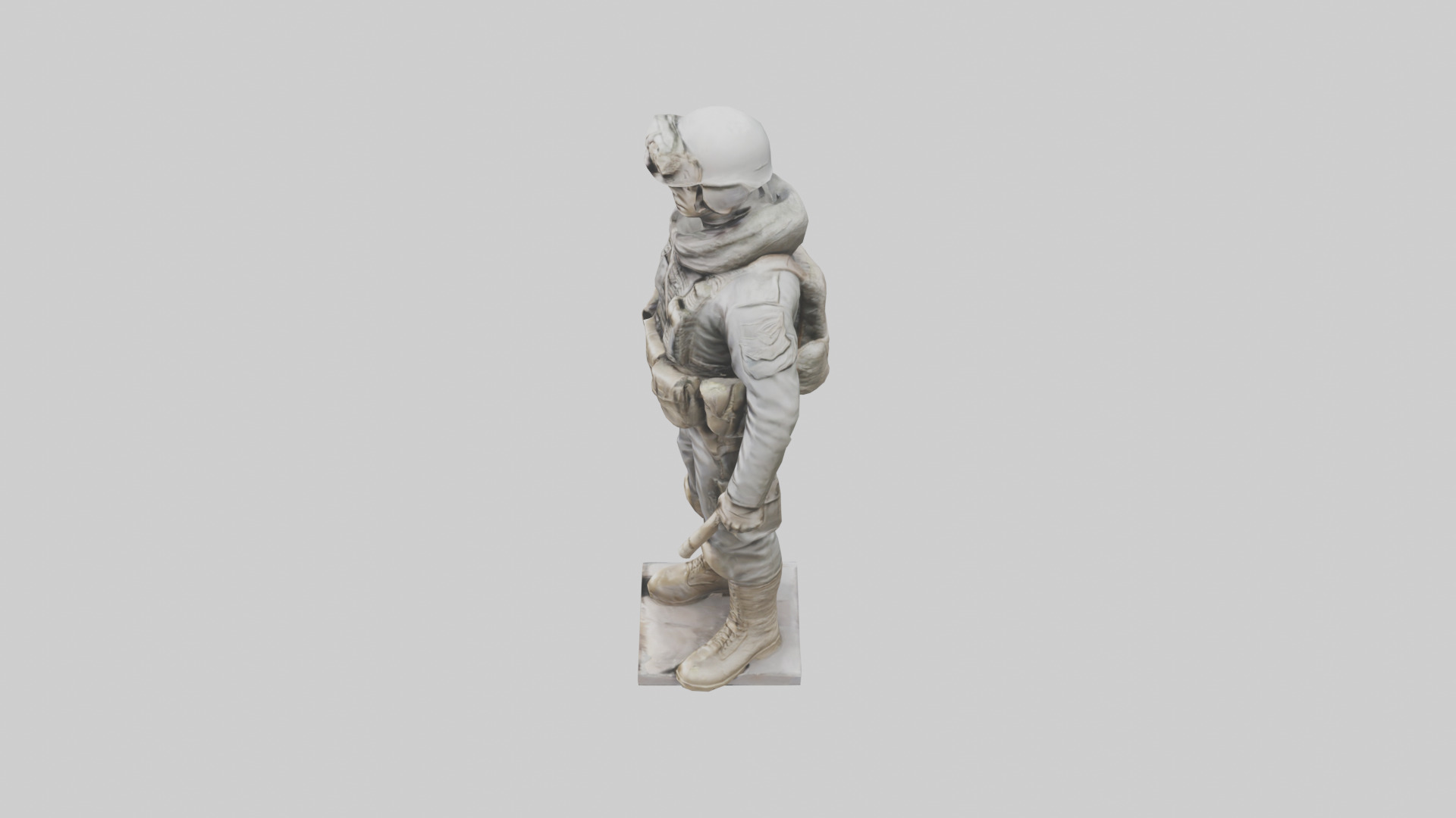 Soldier in Full Gear Statue model 3D model_17
