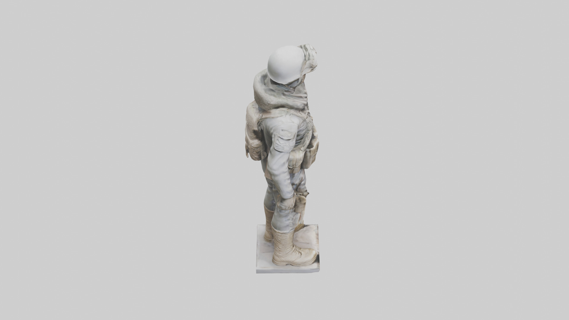 Soldier in Full Gear Statue model 3D model_18